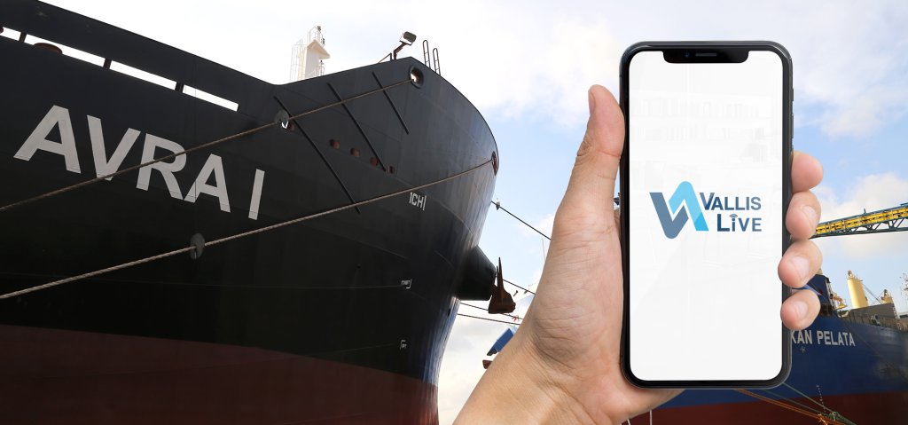 Person holding a mobile phone with Vallis Live showing on the screen